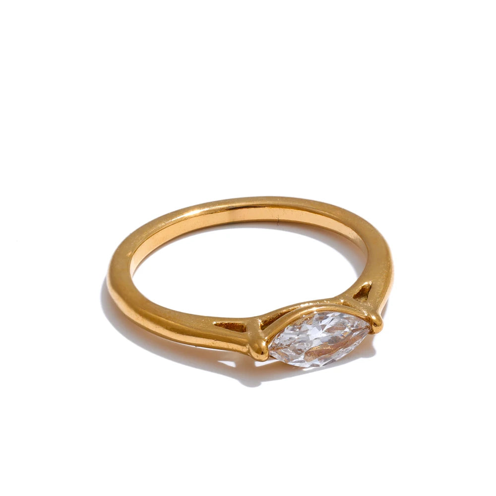Sparkling Cubic Zirconia Band Ring | Gold & Silver-Tone