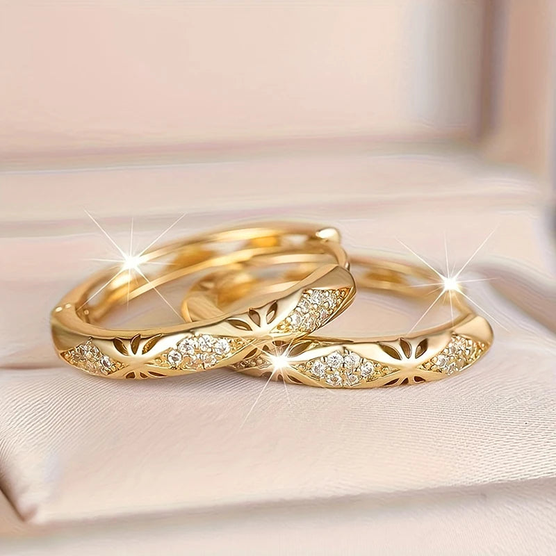 Patterned Hoop Earrings | Gold-Tone