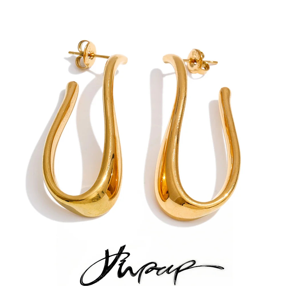 Chunky Geometric Huggie Earrings | Gold & Silver-Tone