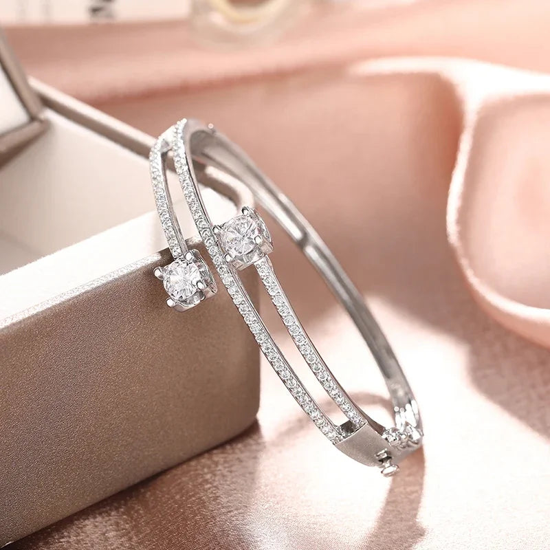 Triple-Layer Zirconia Statement Bangle