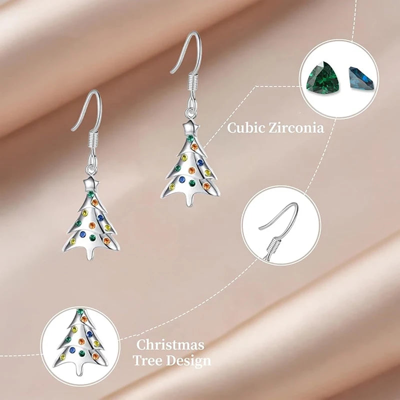 Multicolor Christmas Tree Dangle Earrings
