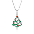 Christmas Tree Cubic Zirconia Pendant Necklace