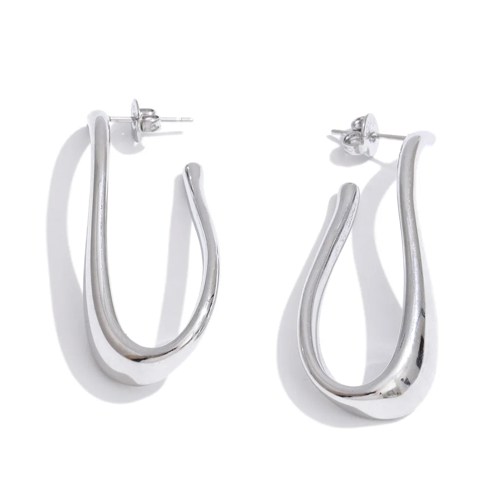 Chunky Geometric Huggie Earrings | Gold & Silver-Tone