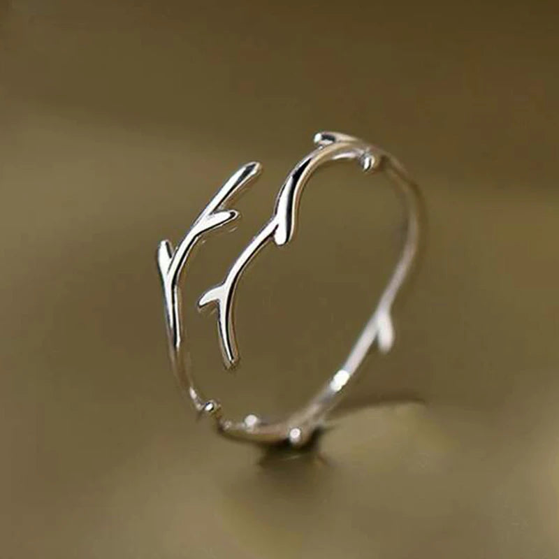 Olive Leaf Open Ring | Silver-Tone