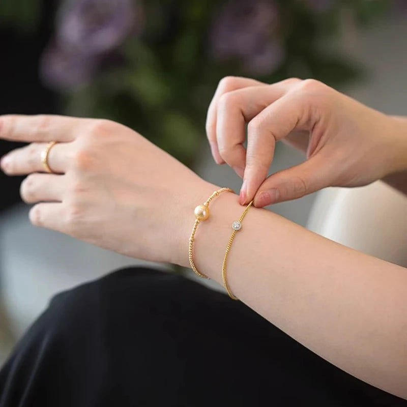 Adjustable Zirconia Bracelet | Gold-Tone