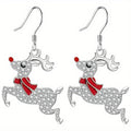 Red-Nose Reindeer Christmas Drop Earrings