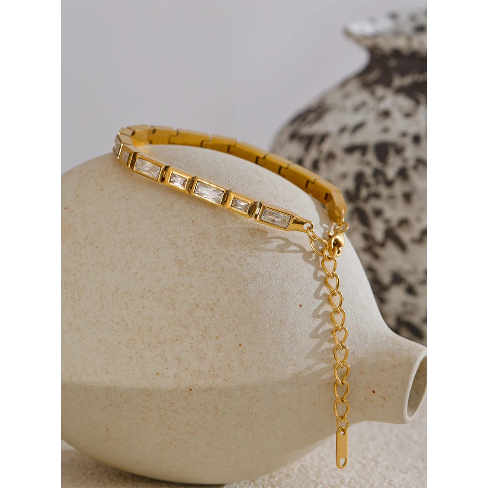 Sparkling Zirconia Bangle | Gold & Silver-Tone