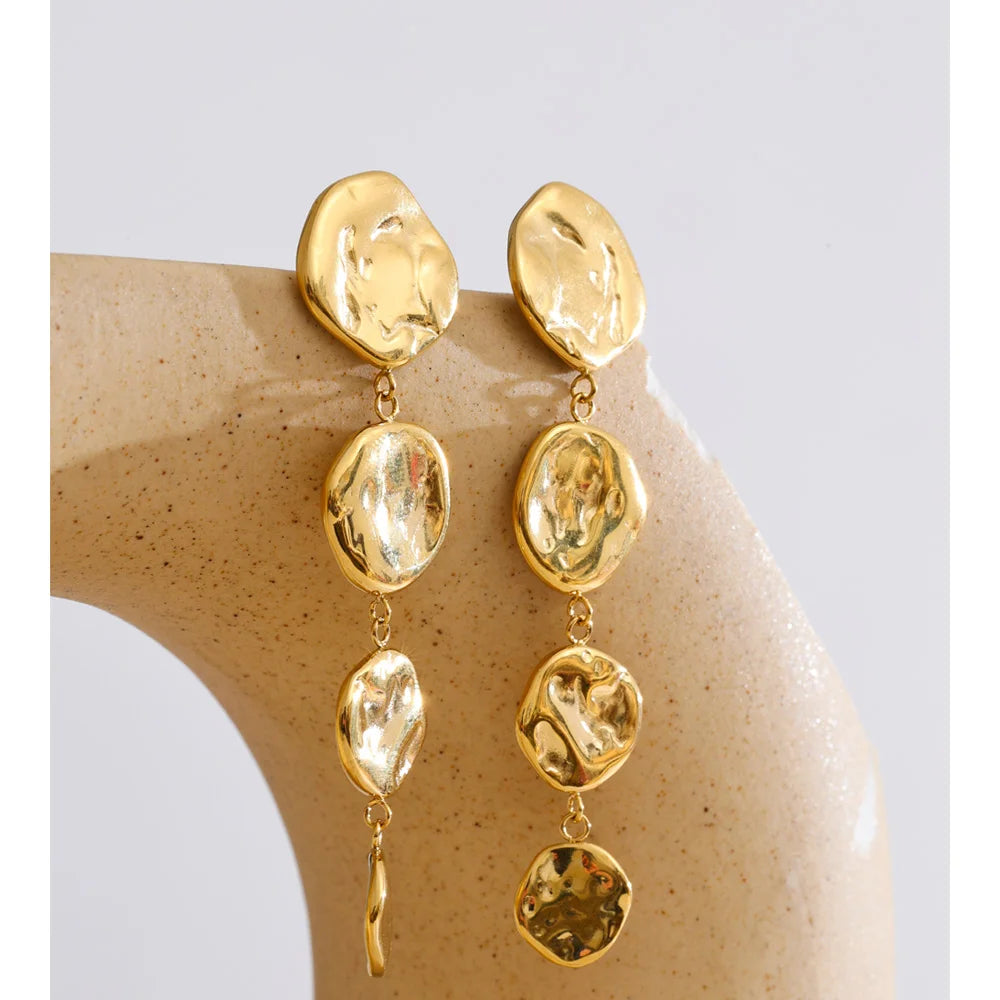 Round Chain Drop Earrings | Gold & Silver-Tone