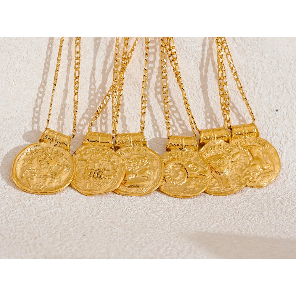 Zodiac Constellation Pendant Necklace | 12 Signs