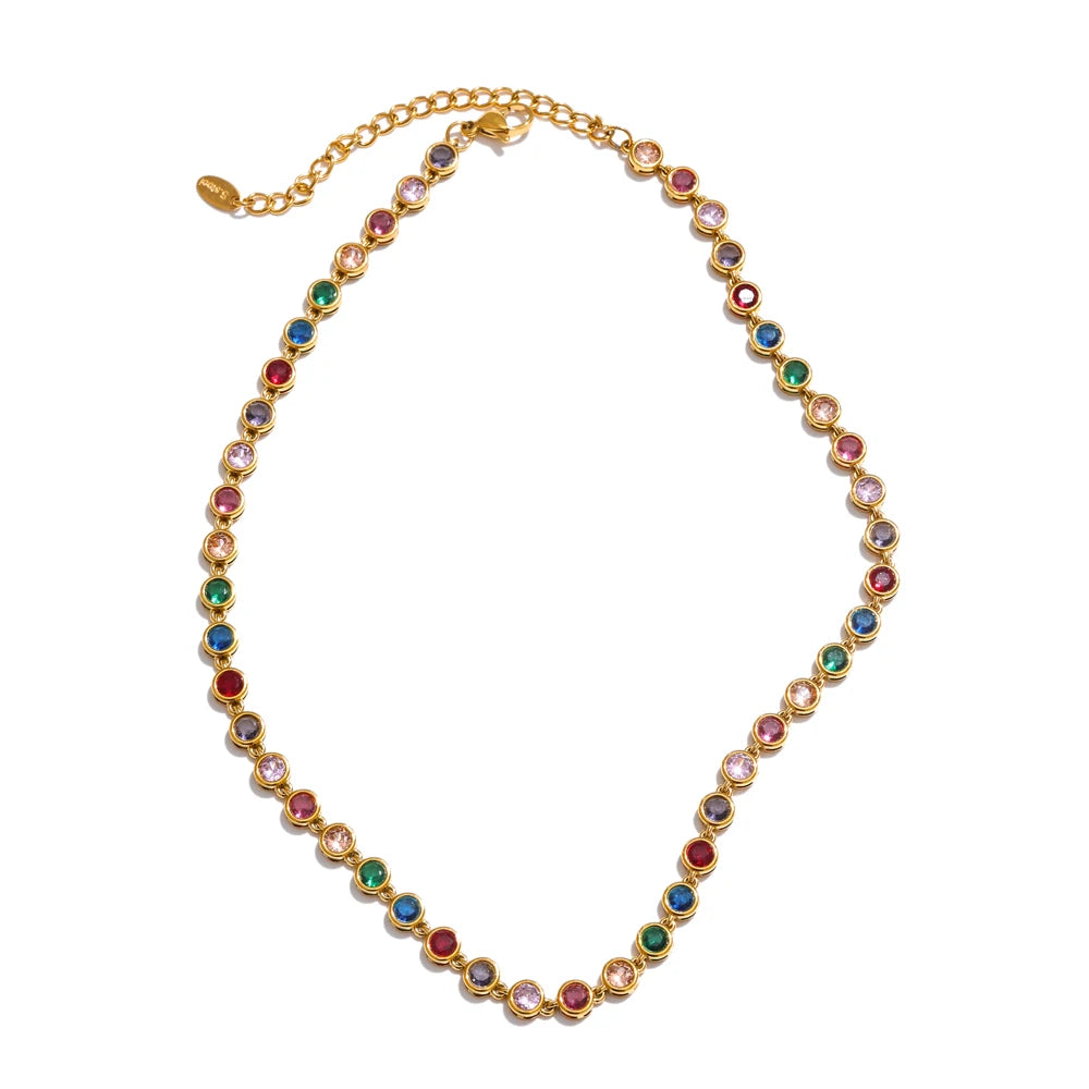 Colorful Zirconia Necklace or Bracelet | Select Your Piece
