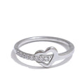 Heart & Cross Cubic Zirconia Ring | Gold & Silver-Tone