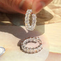 Square Cubic Zirconia Hoop Earrings