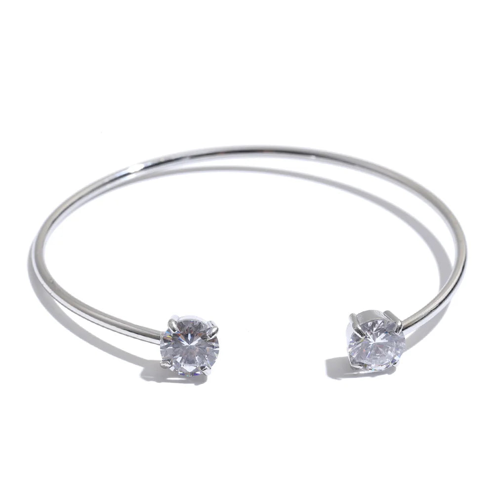 Heart & Square Zirconia Cuff Bracelet | Choice of Designs