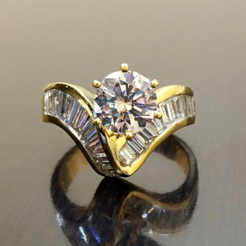 Marquise Cubic Zirconia Geometric Ring