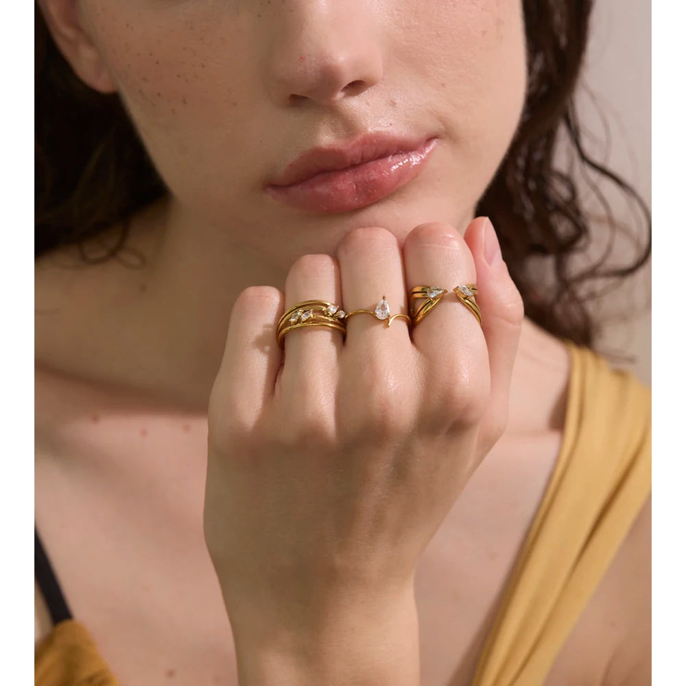 Layered Openwork Zirconia Ring | Choice of Designs