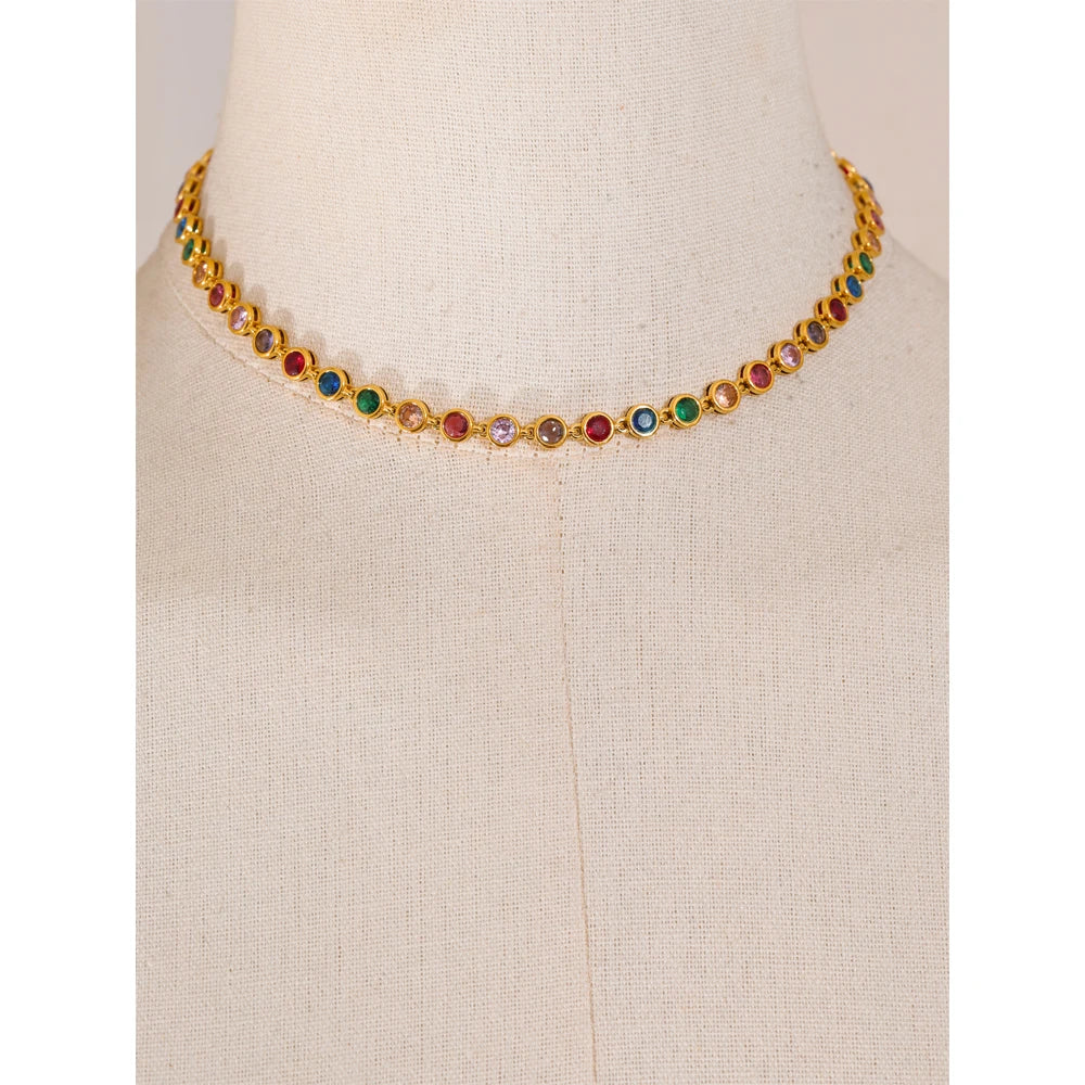 Colorful Zirconia Necklace or Bracelet | Select Your Piece