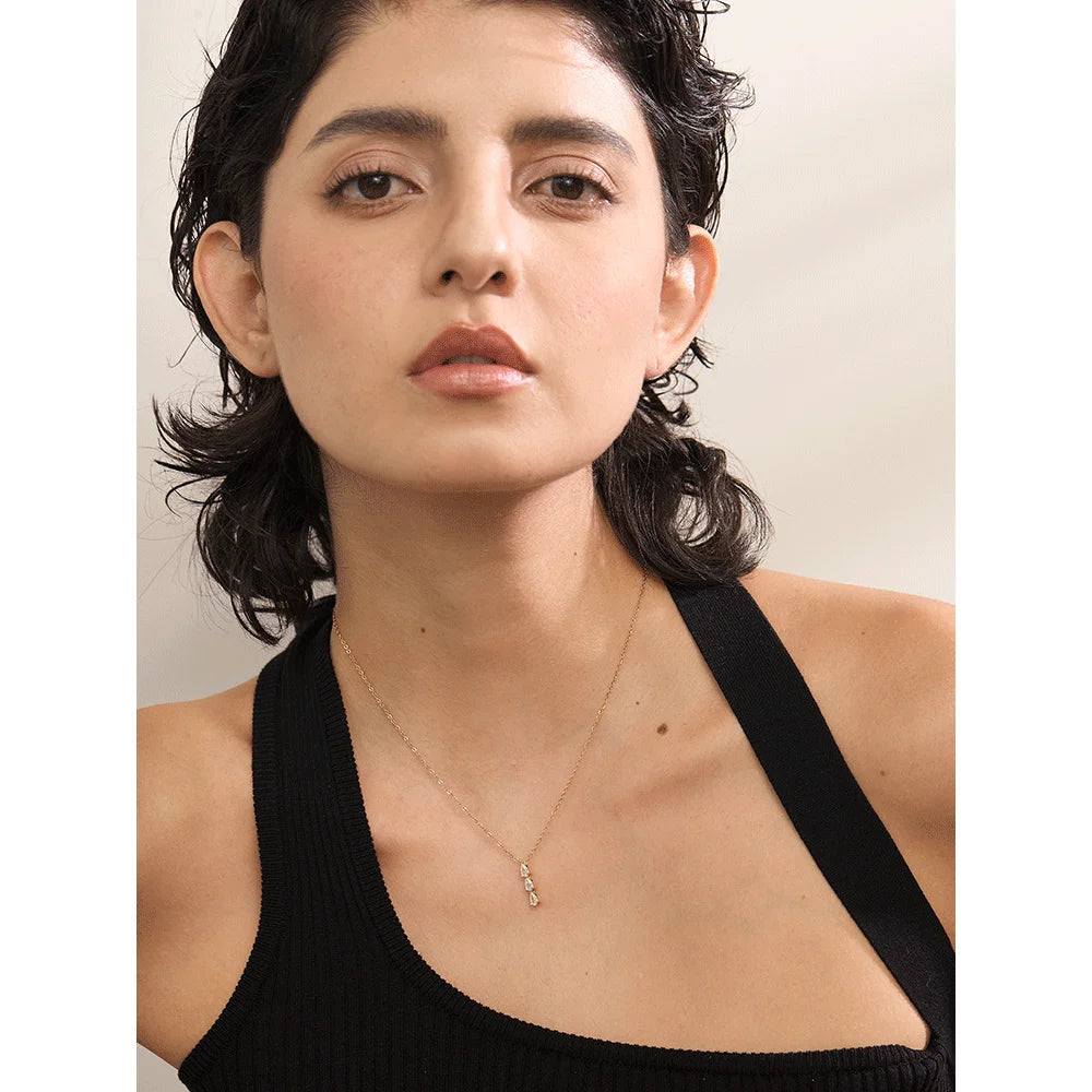 Teardrop Cubic Zirconia Necklace | Gold & Silver-Tone