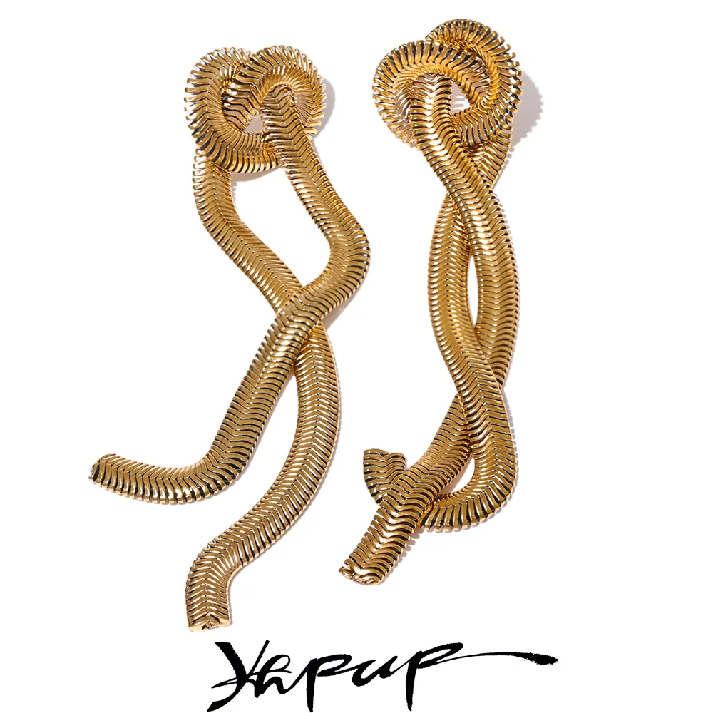Snake-Chain Knot Tassel Earrings | Gold & Silver-Tone