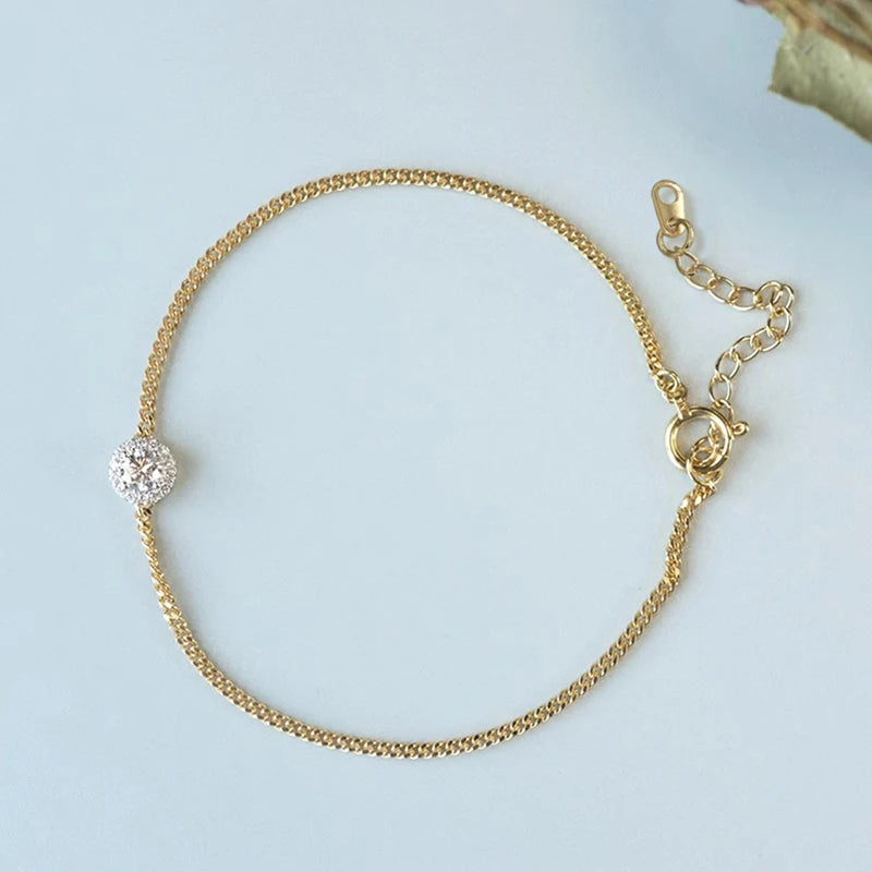 Adjustable Zirconia Bracelet | Gold-Tone