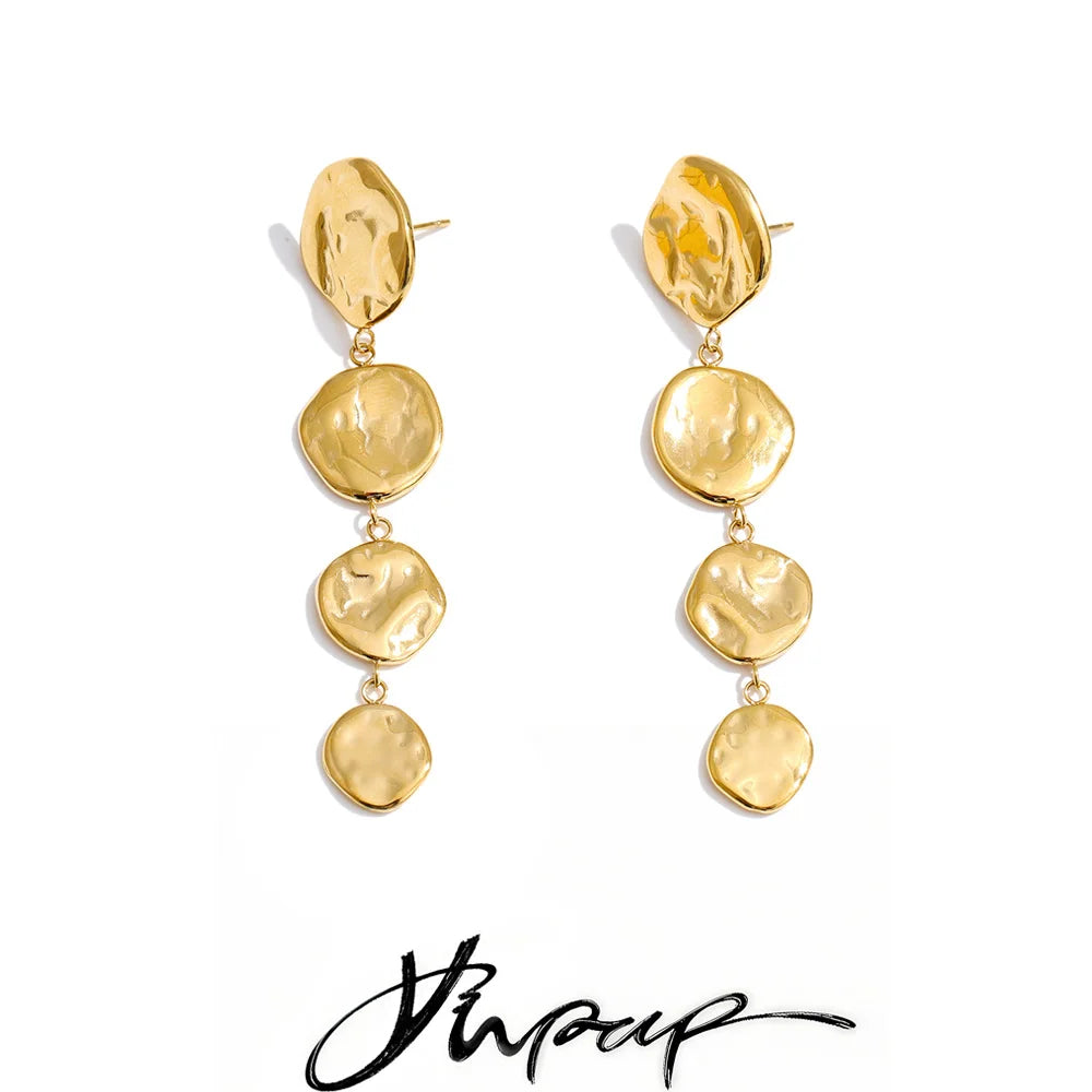 Round Chain Drop Earrings | Gold & Silver-Tone