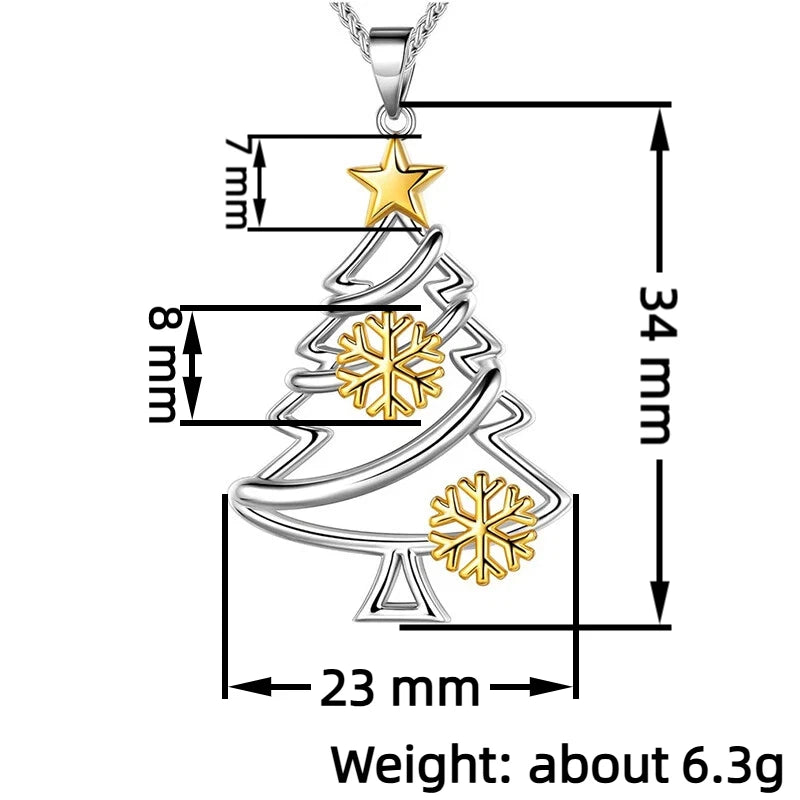 Two-Tone Christmas Tree Pendant Necklace | Festive Collection