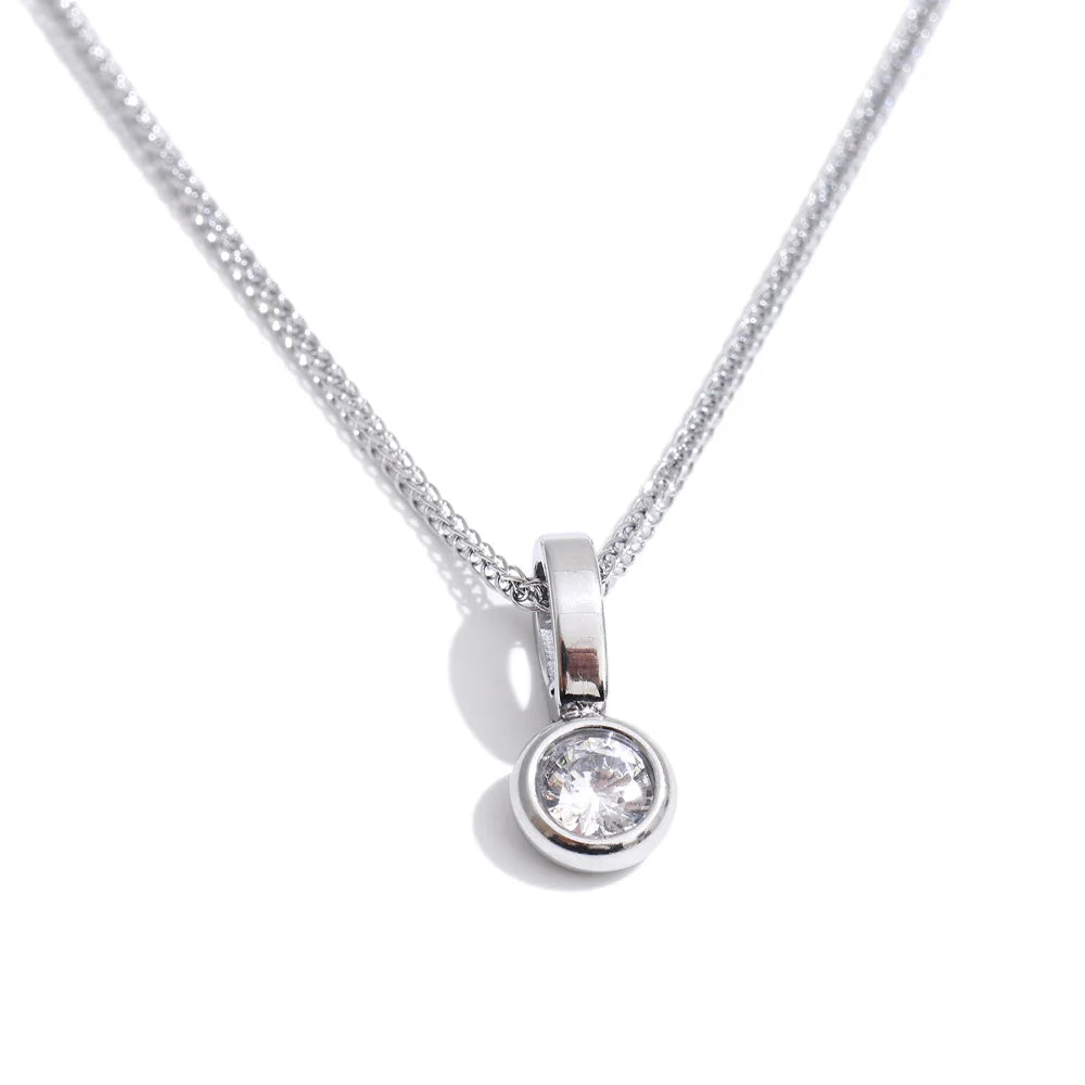 Petite CZ Pendant Necklace | Gold & Silver-Tone