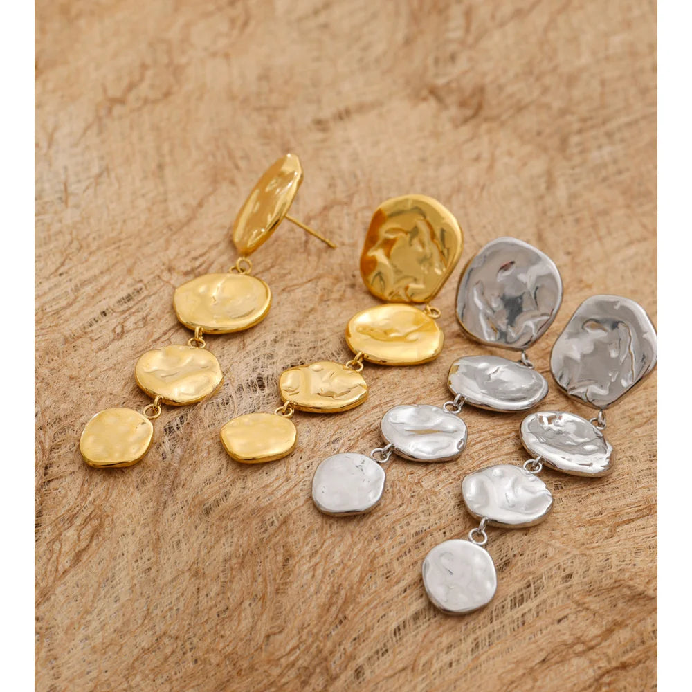 Round Chain Drop Earrings | Gold & Silver-Tone