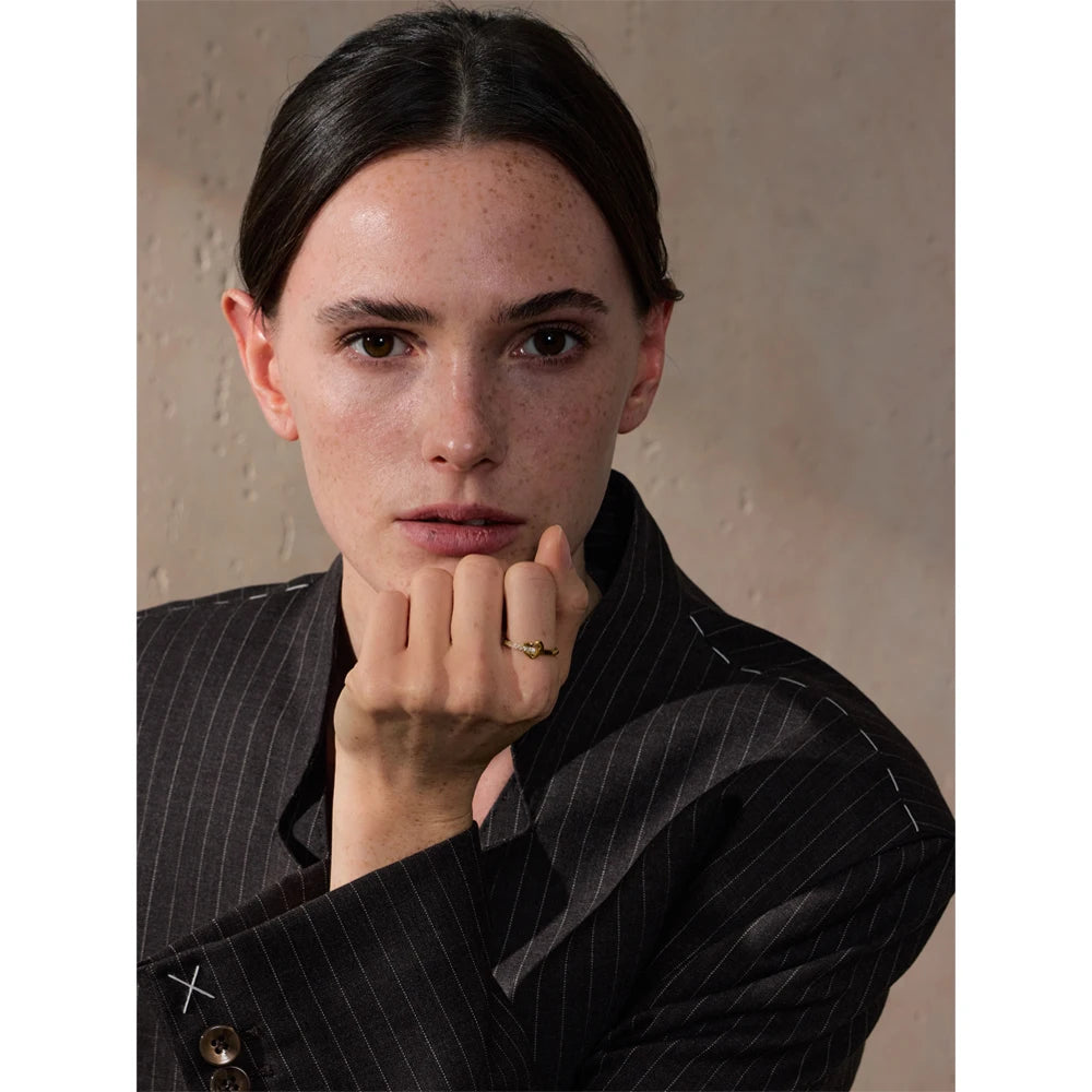 Heart & Cross Cubic Zirconia Ring | Gold & Silver-Tone
