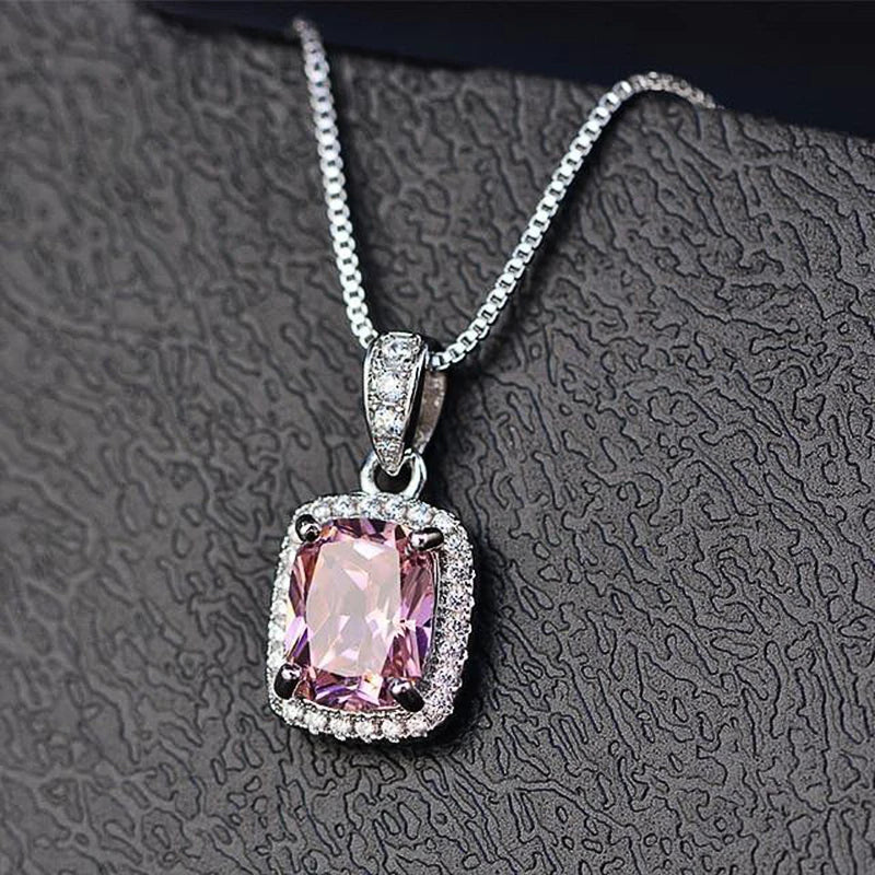 Multicolor Cubic Zirconia Pendant Necklace | Elegant Sparkle