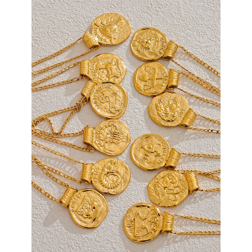 Zodiac Constellation Pendant Necklace | 12 Signs