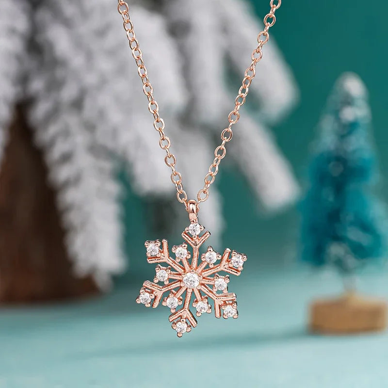 Shimmering Snowflake Pendant Necklace | Winter Collection