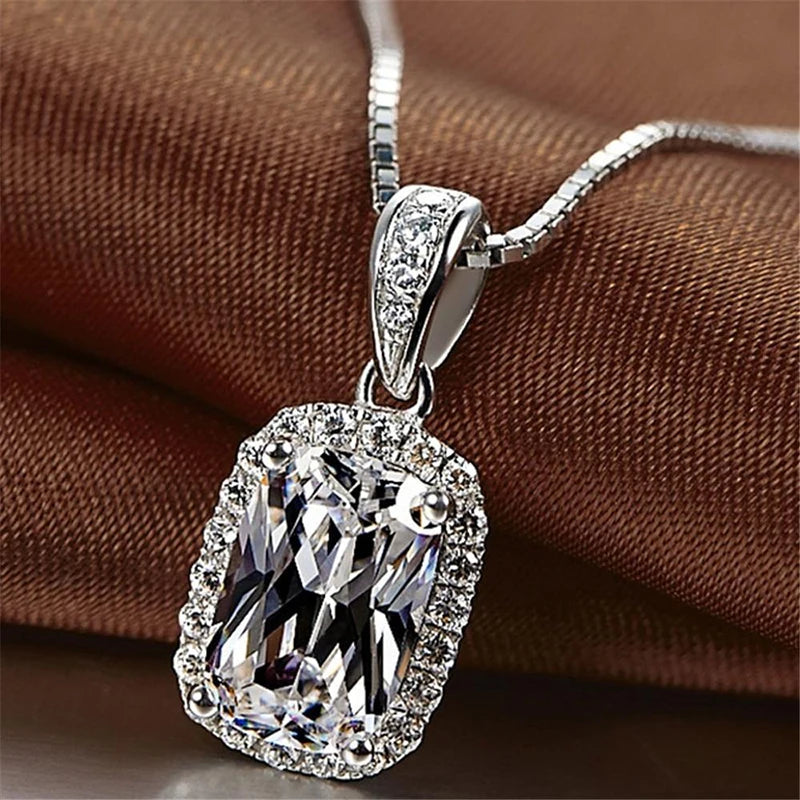 Multicolor Cubic Zirconia Pendant Necklace | Elegant Sparkle