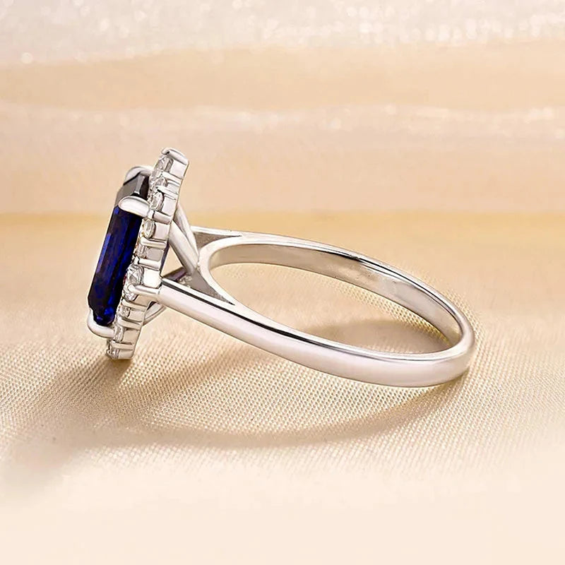 Blue Cubic Zirconia Statement Ring
