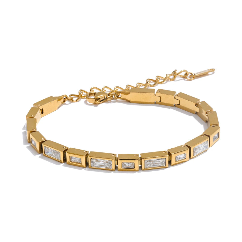 Sparkling Zirconia Bangle | Gold & Silver-Tone