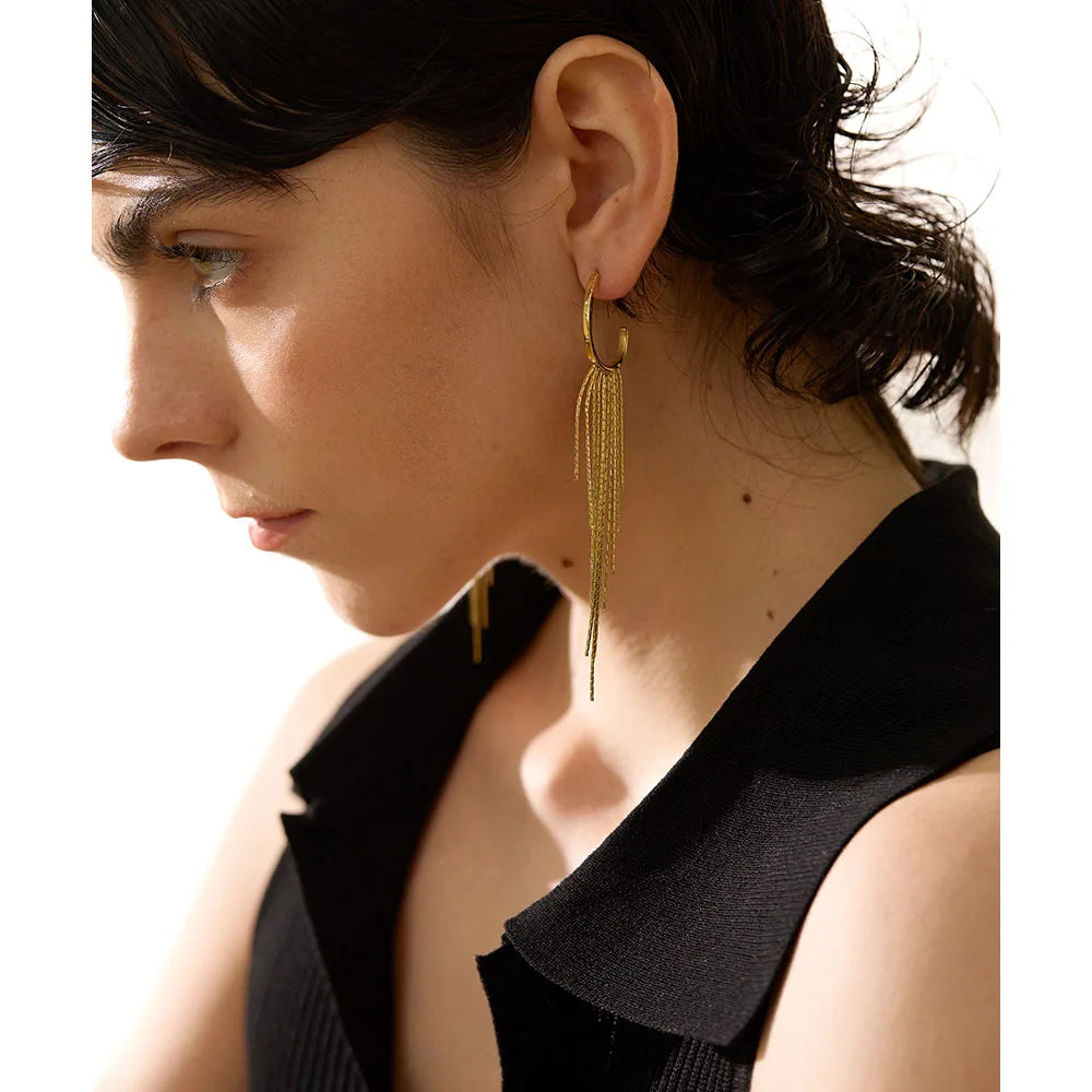 Elegant Long Tassel Earrings | Gold & Silver-Tone