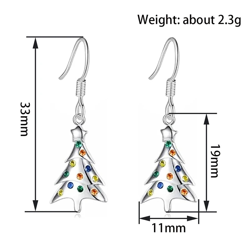 Multicolor Christmas Tree Dangle Earrings