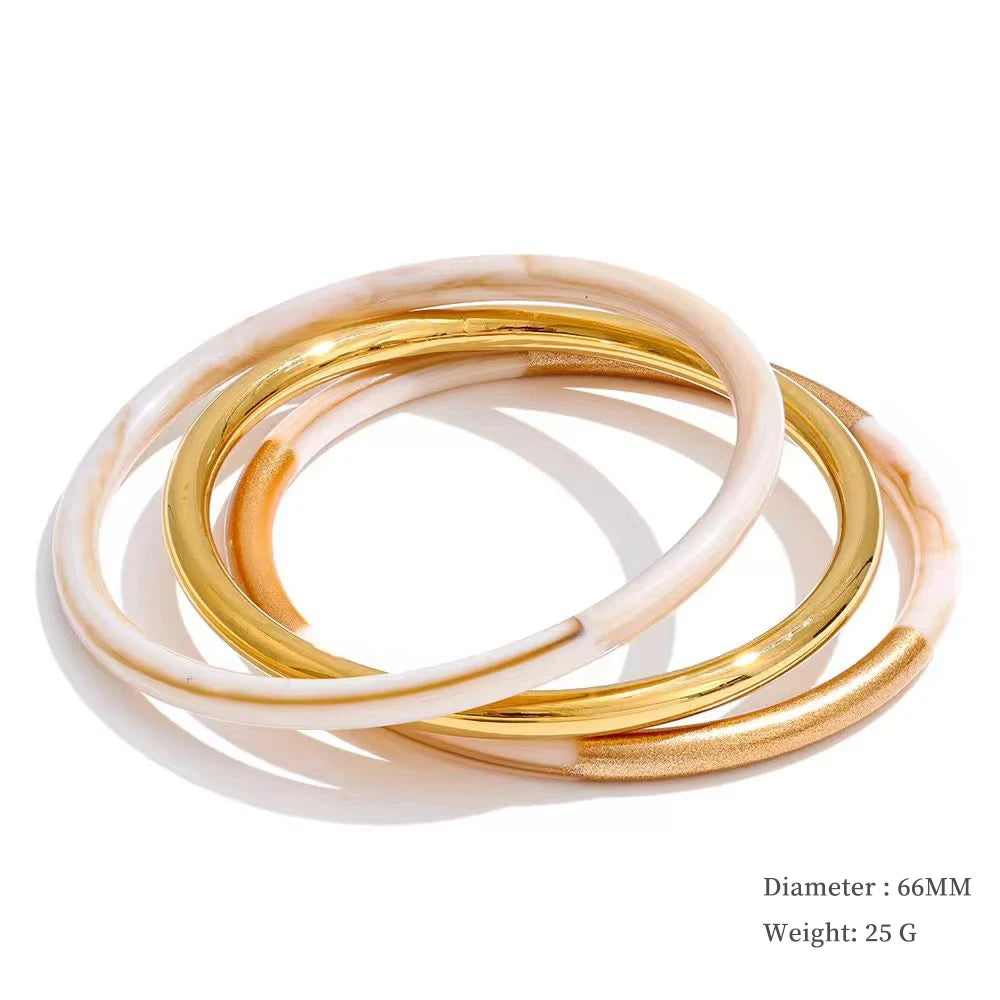 Colorful Resin-Accent Stacking Bangles | Choice of Colors