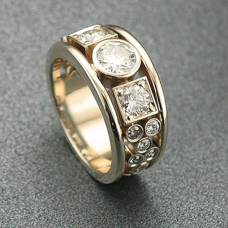 Marquise Cubic Zirconia Geometric Ring