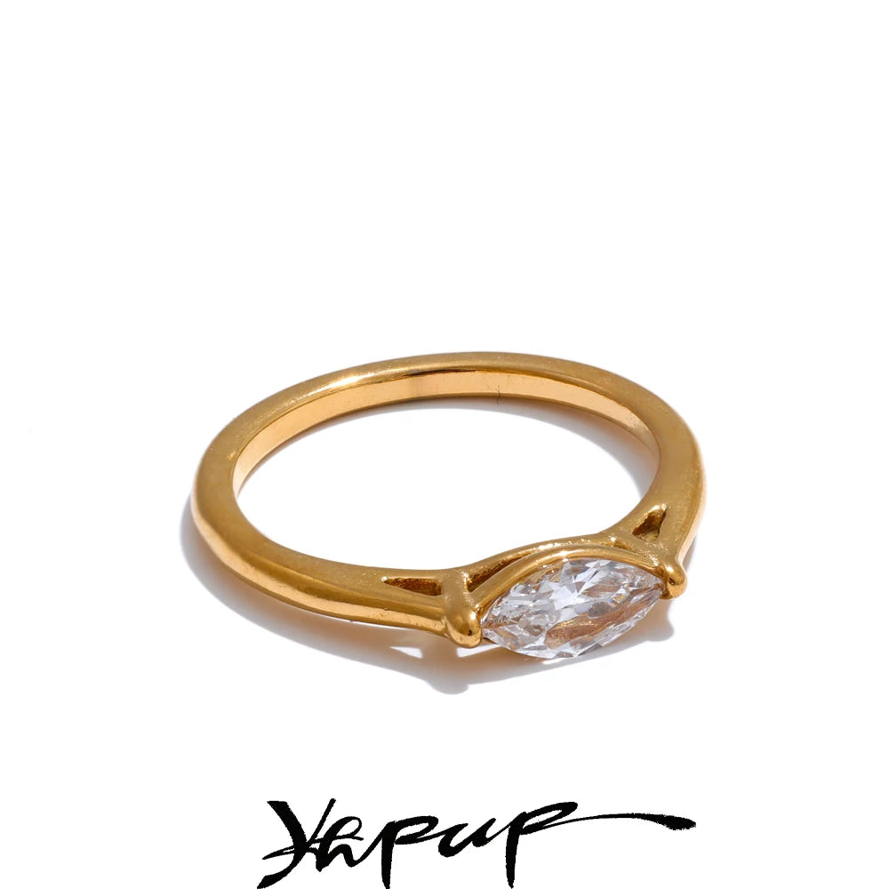 Sparkling Cubic Zirconia Band Ring | Gold & Silver-Tone