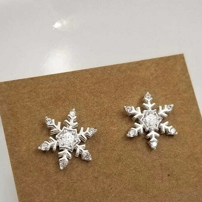 Crystal Snowflake Stud Earrings