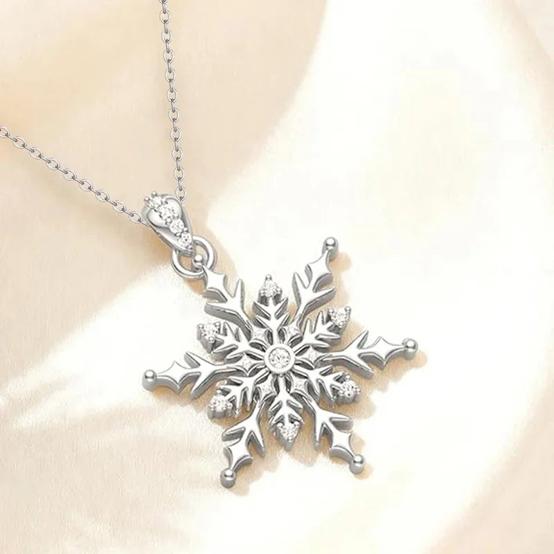Snowflake Christmas Pendant Necklace