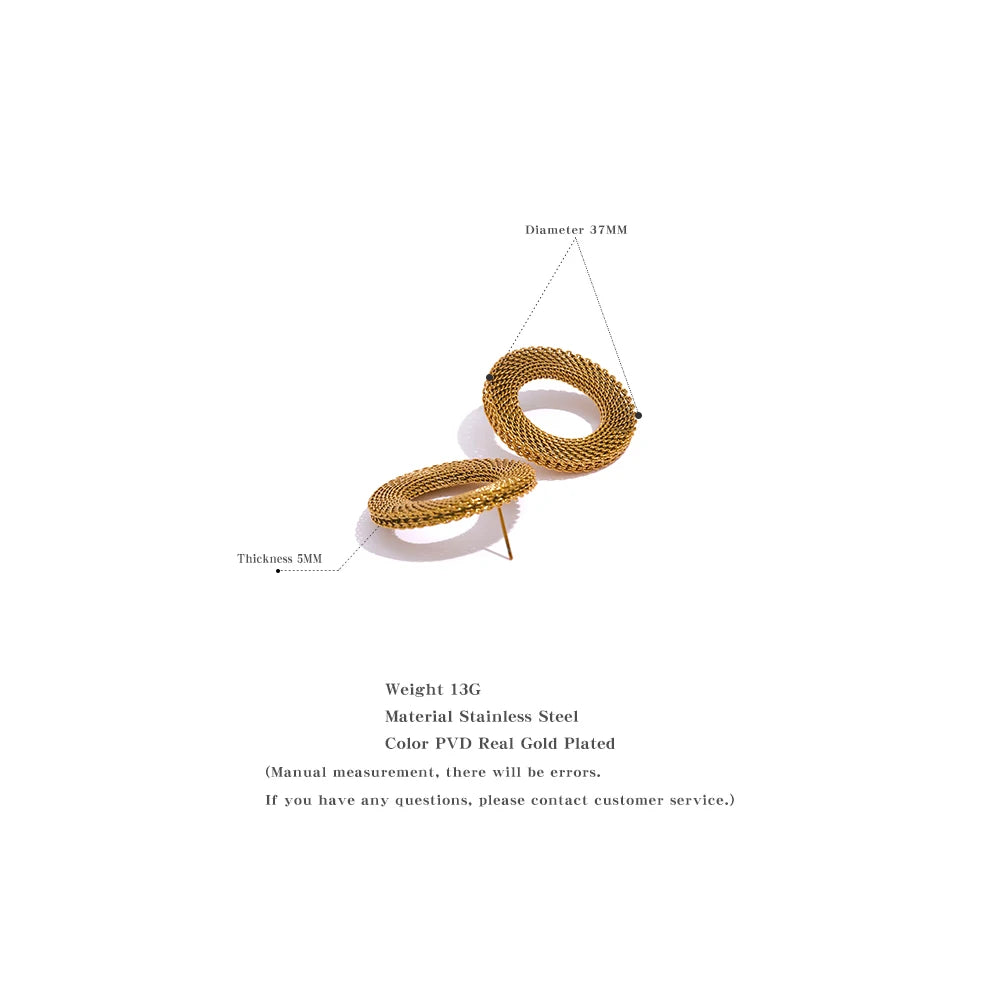 Oversized Hollow Circle Statement Earrings | Gold-Tone