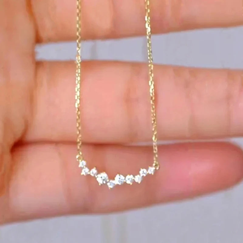 Cubic Zirconia Pendant Necklace | Gold & Silver-Tone