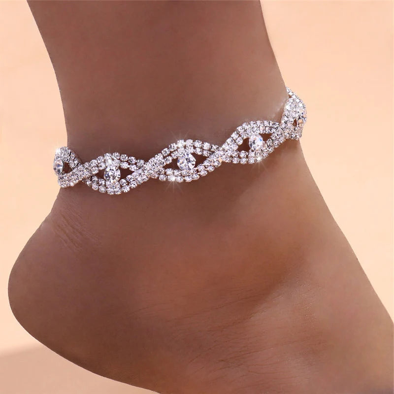 Green & White Zirconia Anklet