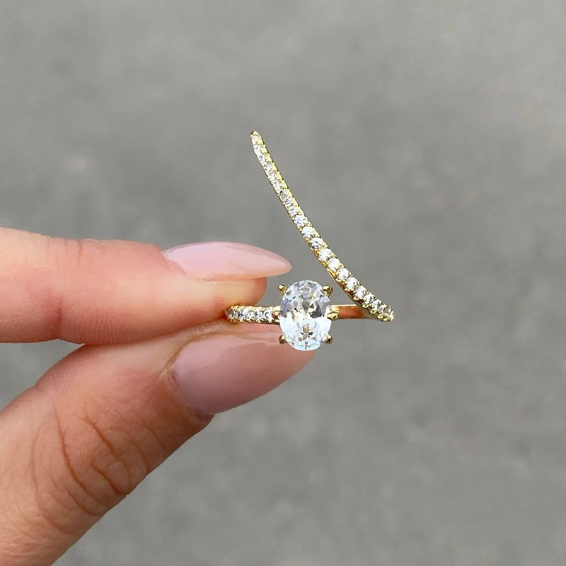 Marquise Cubic Zirconia Geometric Ring