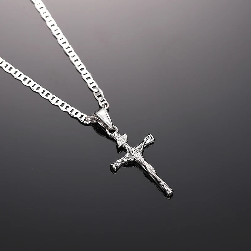 Two-Tone Cross Pendant Necklace | Unisex