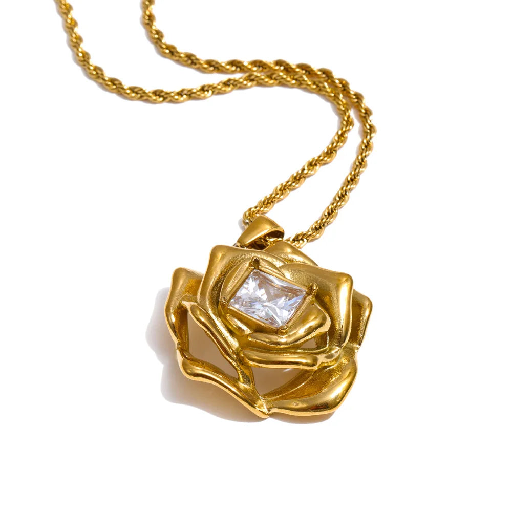 Flower Zirconia Necklace & Earrings | Separates or Set