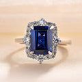 Blue Cubic Zirconia Statement Ring