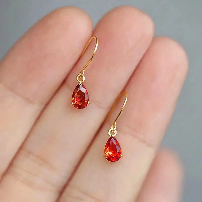 Pear Cubic Zirconia Dangle Earrings