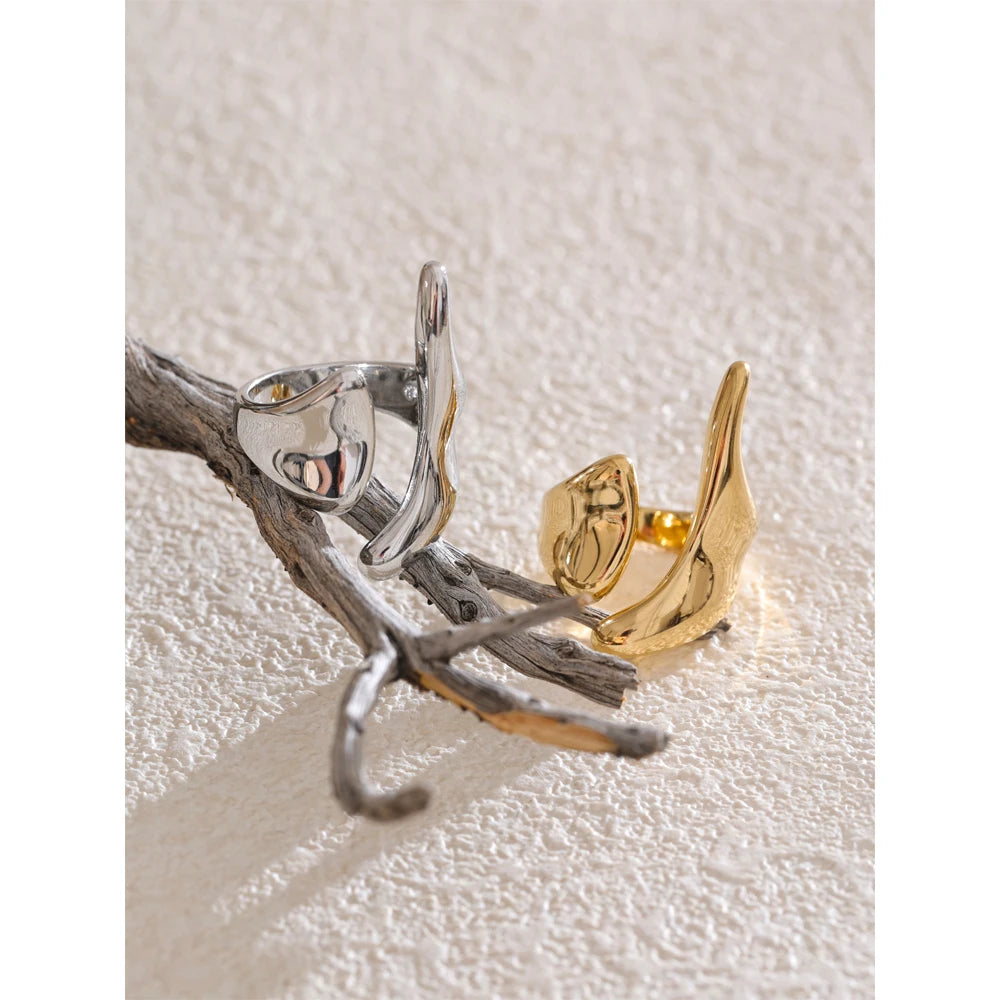 Adjustable Geometric Statement Ring | Gold & Silver-Tone